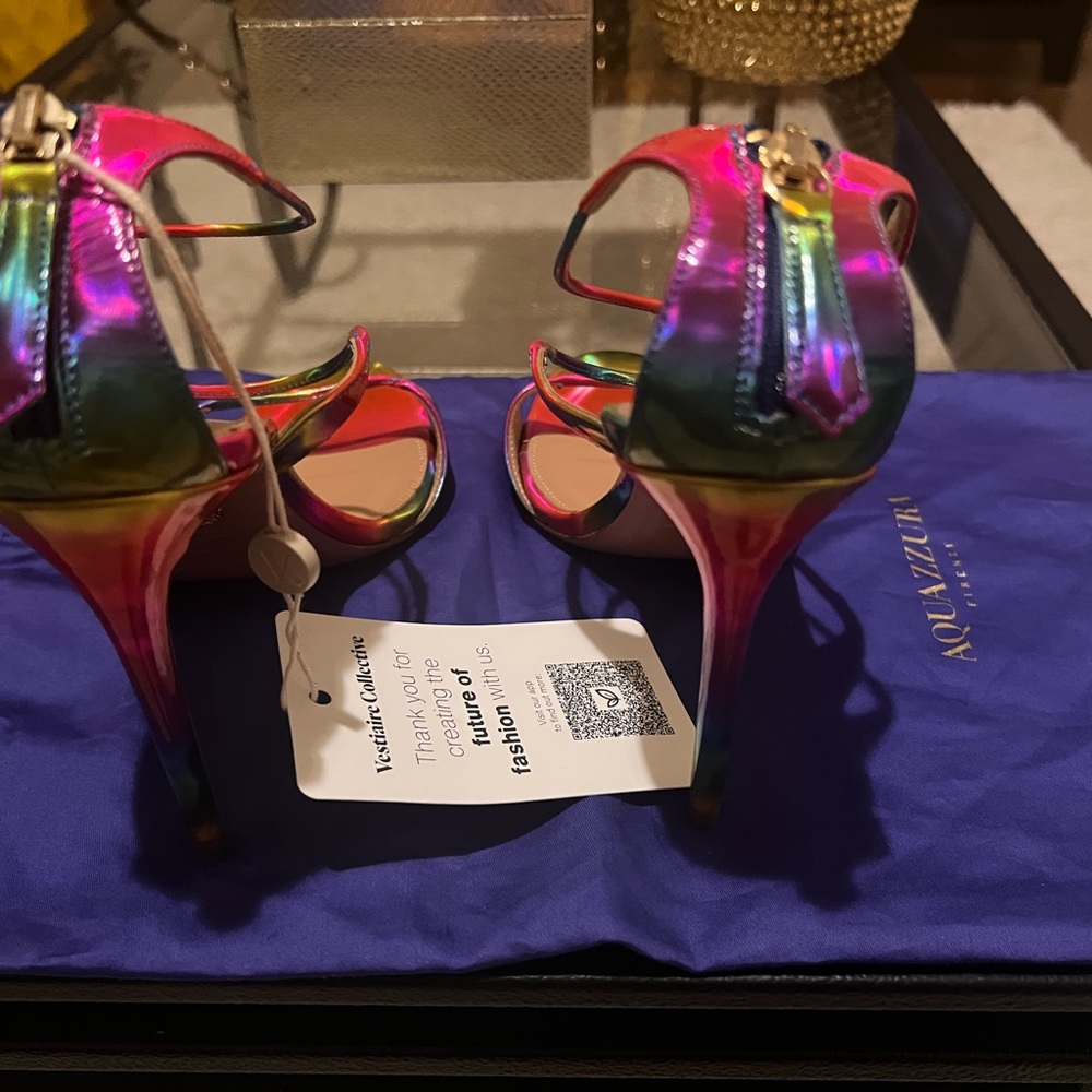 Aquazzura, multicolor leather sandals 37.5 IT - Picture 2 of 8